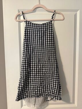 American Eagle Outfitters Black (or really dark navy) and White Gingham Dress